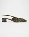 Aquazzura Ginza 35 Croc-effect Leather Slingback Pumps In Oregano