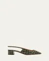 Aquazzura Ginza 35 Croc-effect Leather Slingback Pumps In Oregano