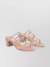 Aquazzura Crystal Embellished Block Heel Sandals
