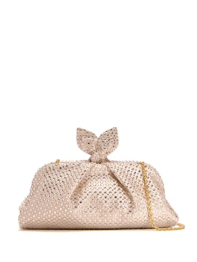 Aquazzura Crystal-embellished Clutch Bag In Gold