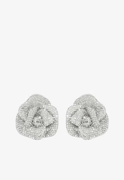 Aquazzura Crystal-embellished Orchid Earrings
