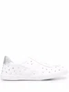 Aquazzura Crystal-embellished Sneakers In Weiss