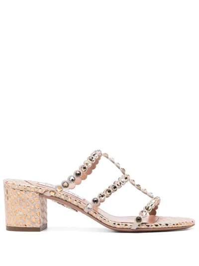 Aquazzura Crystal-embellished Tequila Sandals 50 In Metallic