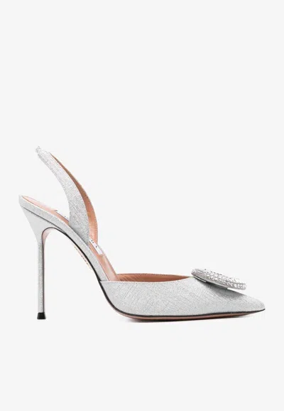 Aquazzura Crystal Hoop 105 Slingback Pumps