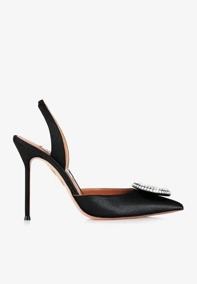 Aquazzura Crystal Hoop 105 Slingback Pumps