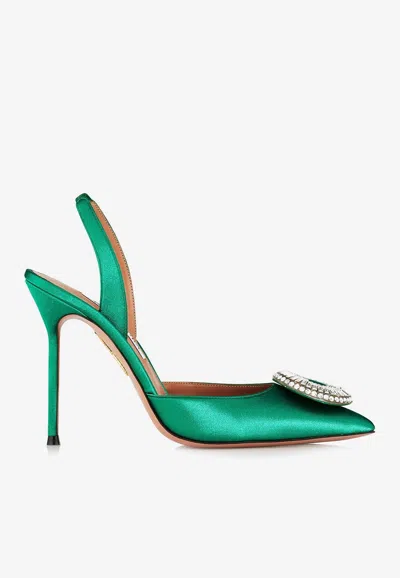 Aquazzura Crystal Hoop 105 Slingback Pumps