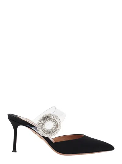 Aquazzura Crystal Hoop Mule 75