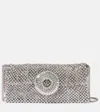 Aquazzura Hoop Crystal-embellished Chainmail Shoulder Bag In Silver
