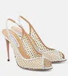Aquazzura Crystal Lover 105 Embellished Sandals In Silver