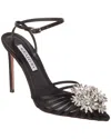 AQUAZZURA AQUAZZURA CRYSTAL MARGARITA 105 SATIN PUMP