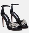 Aquazzura Margarita 110mm Crystal-embellished Sandals In Black