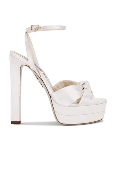 Aquazzura Cupid 130 Plateau Sandal In White