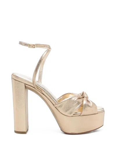 Aquazzura Cupid Knotted Platform Sandals In Gold