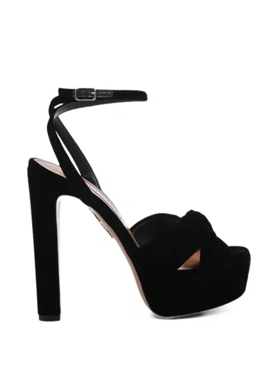 Aquazzura Cupid Plateau Knotted Platform Sandals In Multi