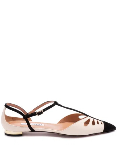 Aquazzura Cut-out Leather Pumps In White