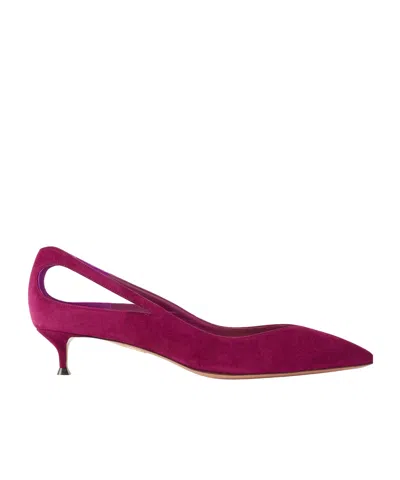 Aquazzura Cut-out Suede Pumps In Red