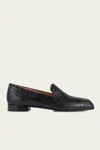Aquazzura Cy Embossed Leather Loafers