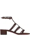 Aquazzura Infinity Chain 35 Suede Sandals In Dark Brown
