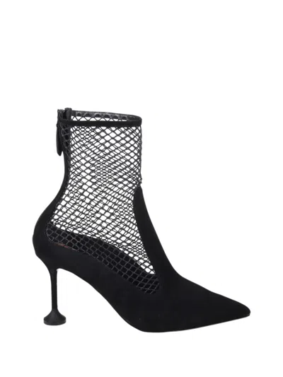 Aquazzura Dawn Mesh Bootie 85 In Black