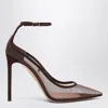 Aquazzura 85mm Mesh-panelling Heeled Pumps In Brown