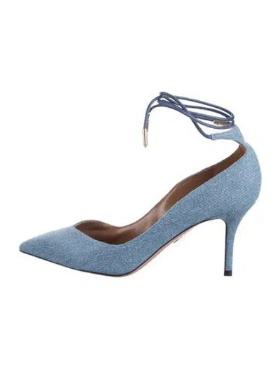 Pre-owned Aquazzura Denim Pumps In Blue