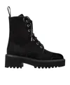 Aquazzura Desert Lace-up Suede Boots In Black
