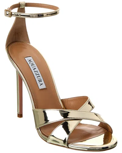 Aquazzura Divine 105 Leather Sandal In Gold