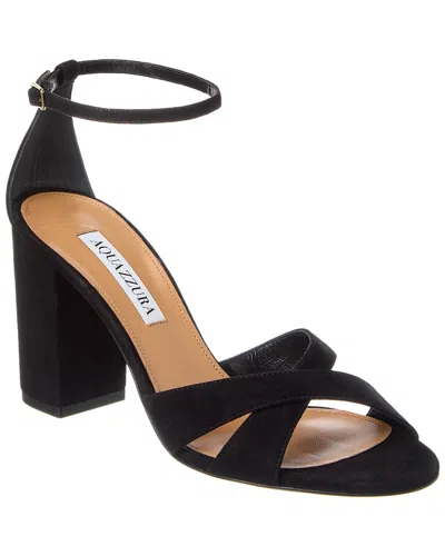 Aquazzura Divine 85 Suede Sandal In Black