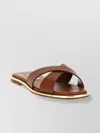 Aquazzura 'divine' Metallic Cross Strap Flat Sandals