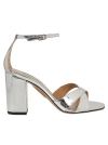 Aquazzura 'divine' Silver Sandals With Block Heel In Grey
