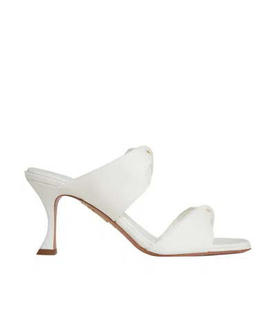 Aquazzura Double Strap High Heel Sandals In White