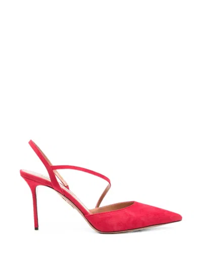 Aquazzura Dynasty Slingback Heeled Pumps In Red