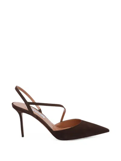 Aquazzura Dynasty Suede Pumps In Burgundy