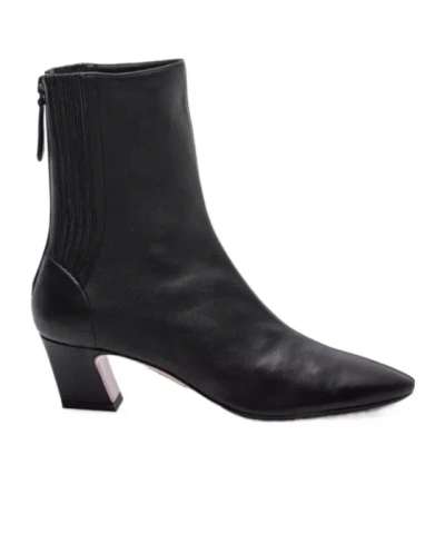 Aquazzura Elastic Strap Short Boots In Black