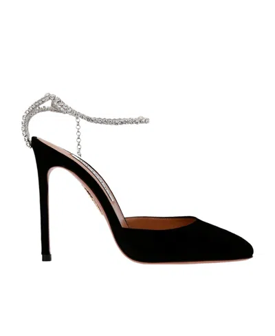 Aquazzura Embellished Ankle-strap Pumps In Black