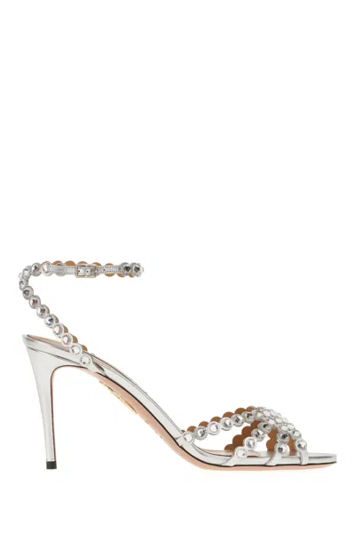 Aquazzura Embellished Nappa Leather Tequila Sandals In Ccc
