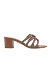 Aquazzura Embellished Slip-on Mules In Brown