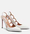Aquazzura 105mm Endless Love Leather And Pvc Slingback Pumps In White