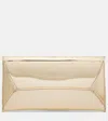 Aquazzura Envelope Metallic Leather Clutch In Gold