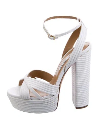 Pre-owned Aquazzura Espadrilles In White