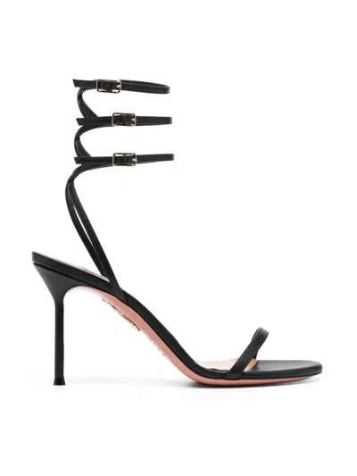Aquazzura Essence Buckled Leather Sandals In Black