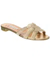 Aquazzura Sundance Faux Leather Slides In Gold