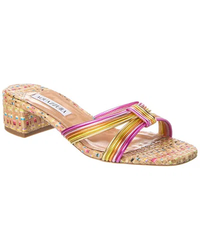 Aquazzura Film 35 Leather Sandal In Multi