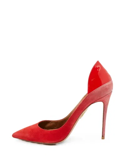 Pre-owned Aquazzura Firenze Pointed-toe Pumps In Red