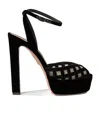 Aquazzura 130mm Romance Plateau Sandals In Black