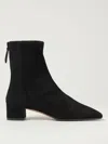 Aquazzura Pointed Toe Suede Ankle Boots With Block Heel In Black