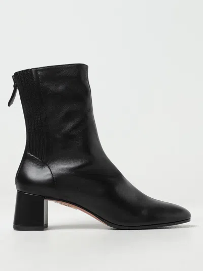 Aquazzura Flat Ankle Boots  Woman In Black