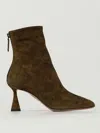 Aquazzura Amore 75 Suede Ankle Boots In Green