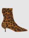 Aquazzura Montmartre 50 Leopard-print Suede Ankle Boots In Bunt