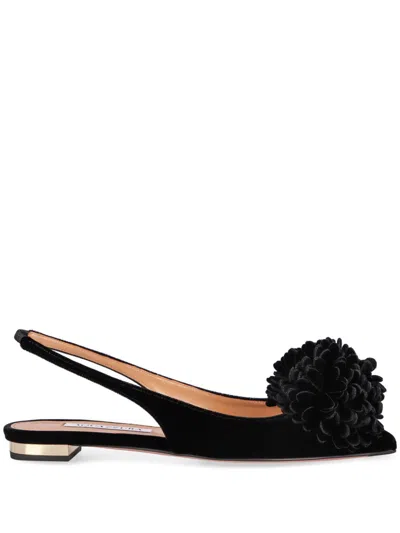 Aquazzura Velvet Slingback Coutur In Black
